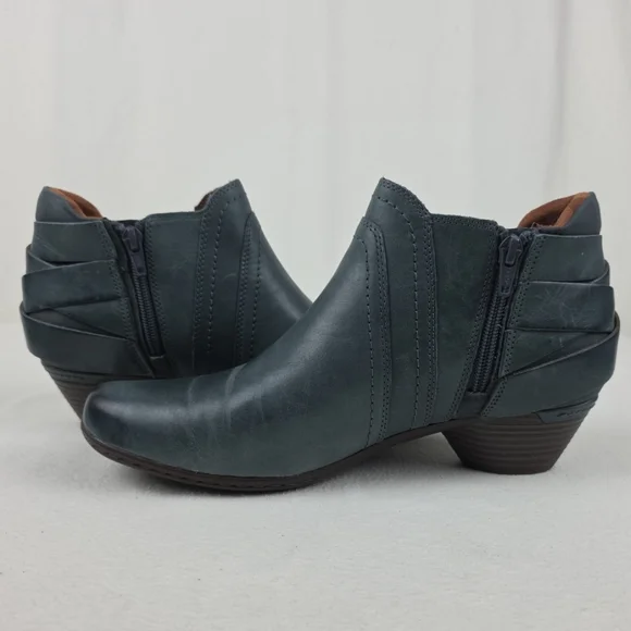 Cobb Hill Leather Ankle Booties Boots Womens 10 Blue Gray - Picture 9 of 15
